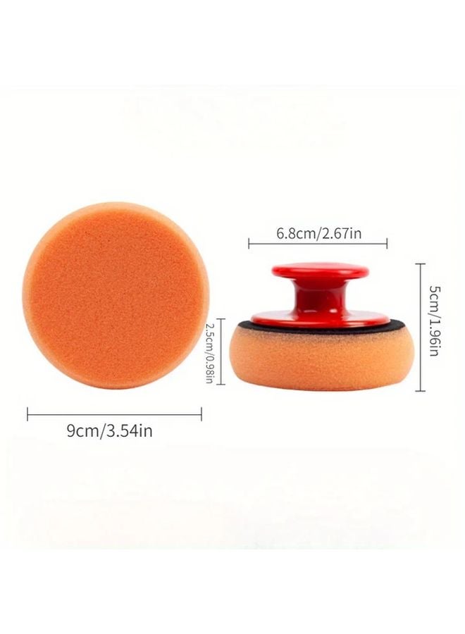 6 Piece Car Wax Sponge Set With Handle Polyurethane Pads Manual Applicator Kit - Image 2